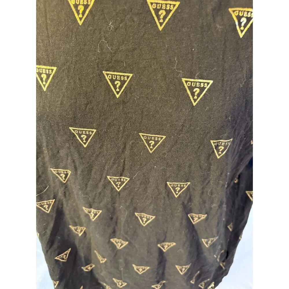 Vintage Guess‎ Logo T-Shirt Shirt Black Gold Mens Size Large L Y2K - Picture 2 of 2